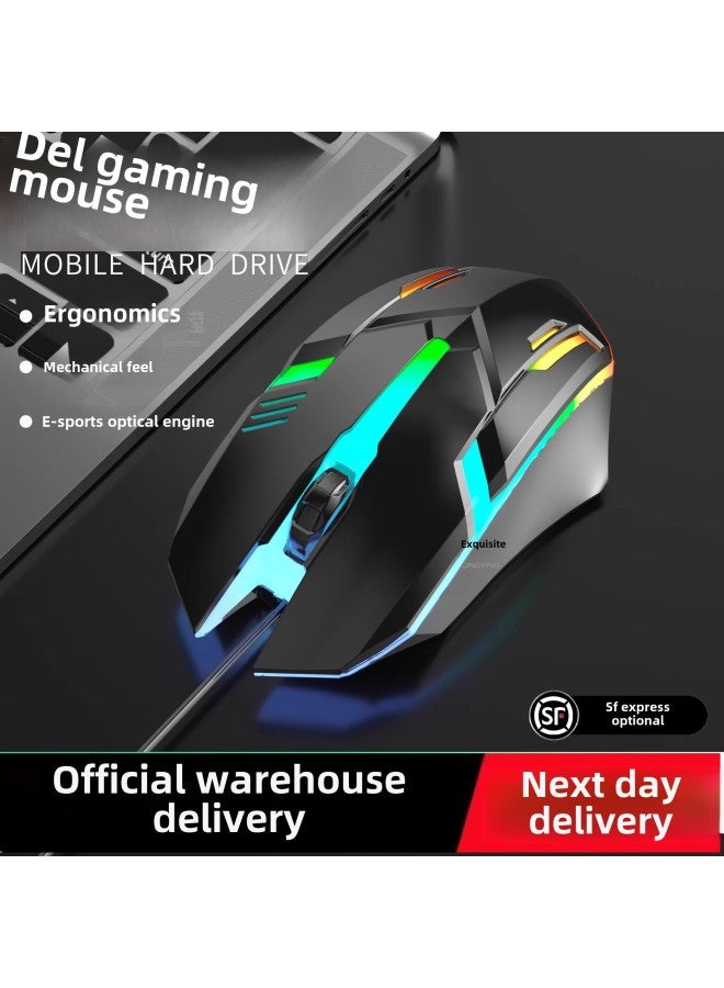 Computer Notebook Office Special Game Desktop Wired Mouse Internet Cafe Applicable Mechanical General Dell-Color:Standard Qingying White [e-sports Grade Micro Moving Qingying Sensitive No Delay-Interface:Official Standard - Image 2