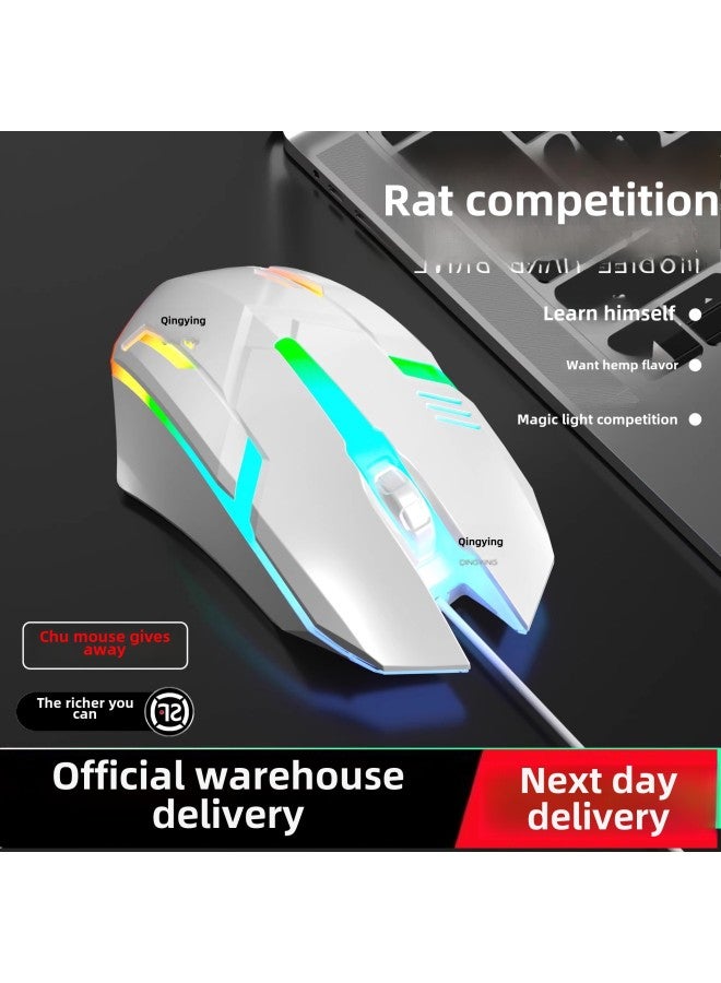 Computer Notebook Office Special Game Desktop Wired Mouse Internet Cafe Applicable Mechanical General Dell-Color:Standard Qingying White [e-sports Grade Micro Moving Qingying Sensitive No Delay-Interface:Official Standard - Image 3
