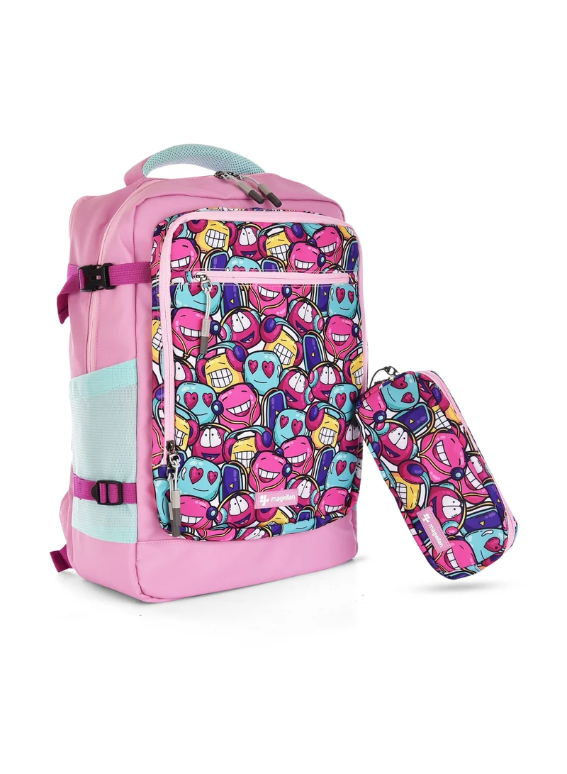 MAGELLAN Magellan School Backpack 16 inch, Fabric with 3 compartment with pencil case