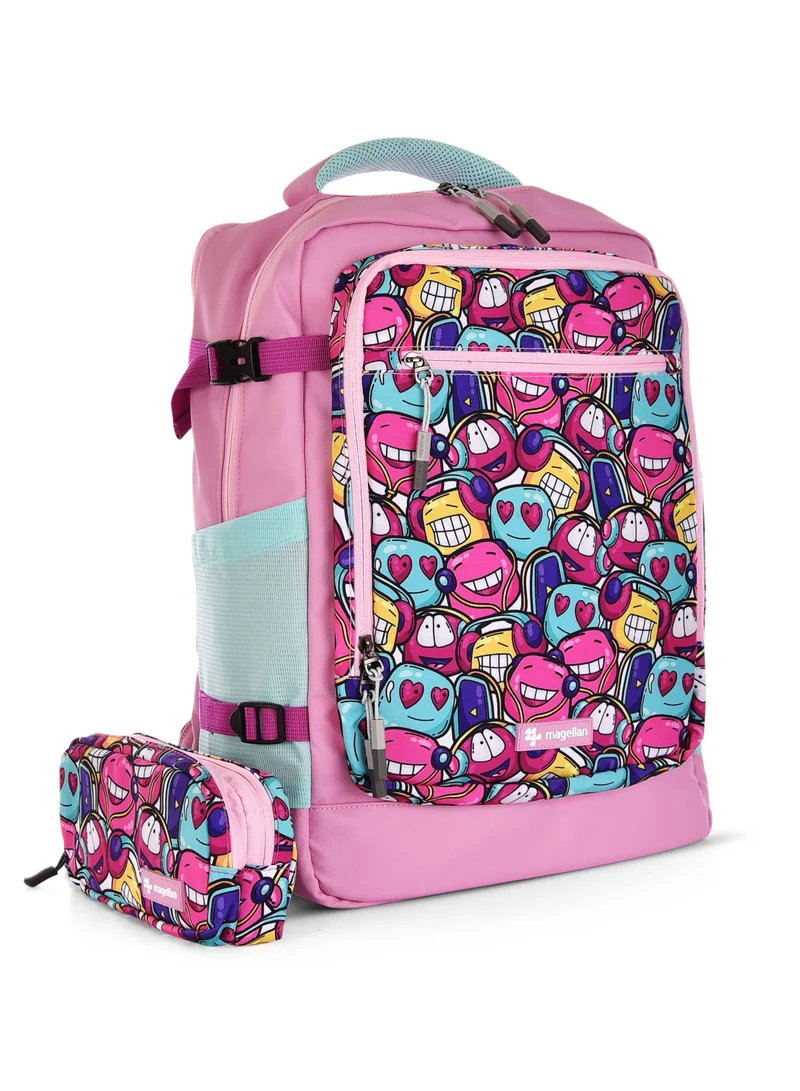 MAGELLAN Magellan School Backpack 16 inch, Fabric with 3 compartment with pencil case
