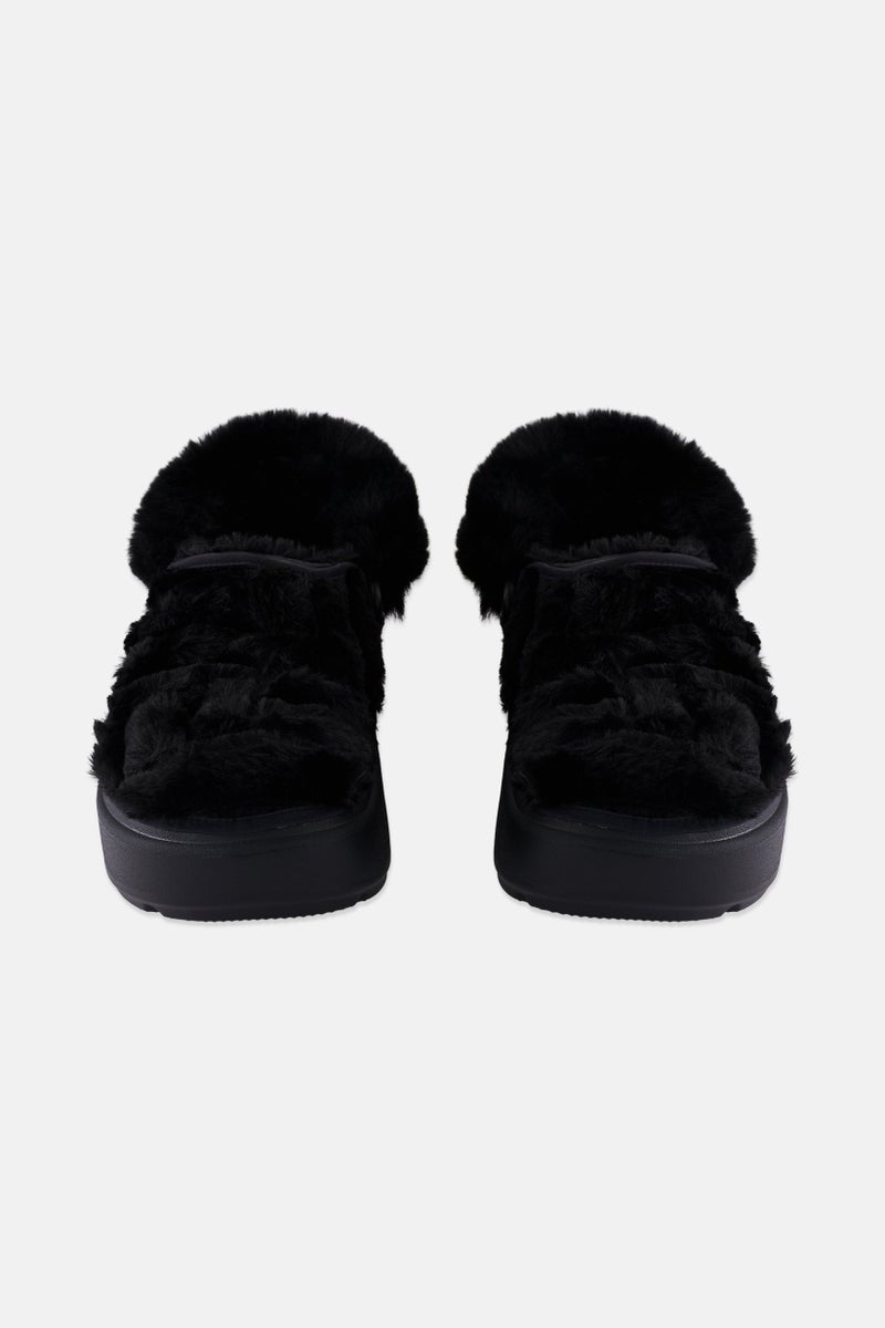 crocs Women Faux Fur Clogs, Black  - Image 4