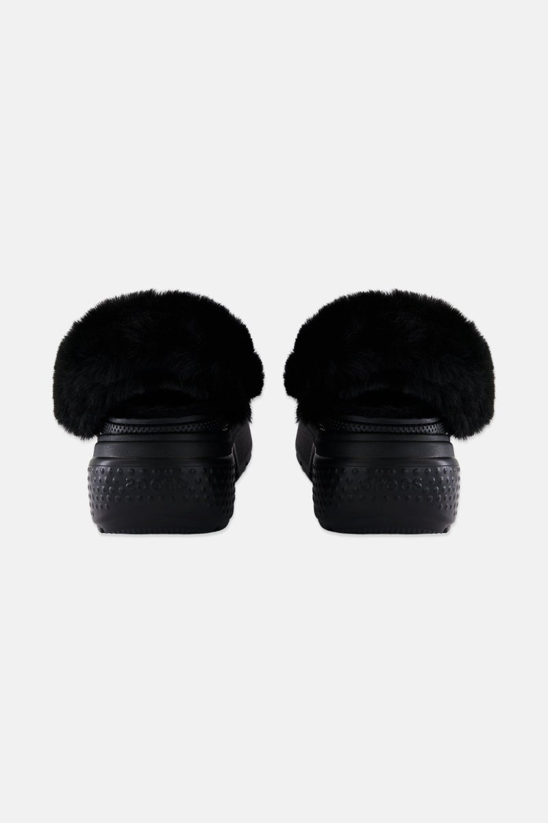 crocs Women Faux Fur Clogs, Black  - Image 2
