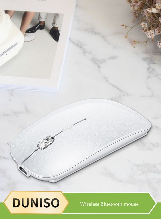 DUNISO Wireless Mouse Rechargeable, Portable Lightweight Ambidextrous Mouse with LED Lights, Compatible with iPad/Laptop/PC/Mac OS/Windows/Chrome OS  - Image 1