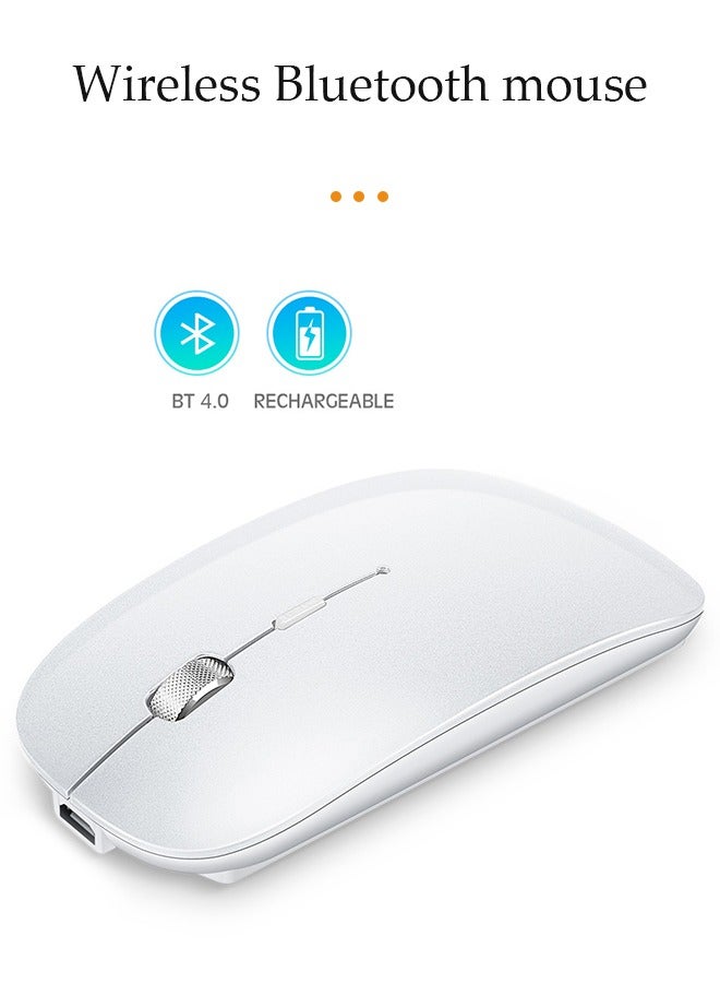 DUNISO Wireless Mouse Rechargeable, Portable Lightweight Ambidextrous Mouse with LED Lights, Compatible with iPad/Laptop/PC/Mac OS/Windows/Chrome OS  - Image 2