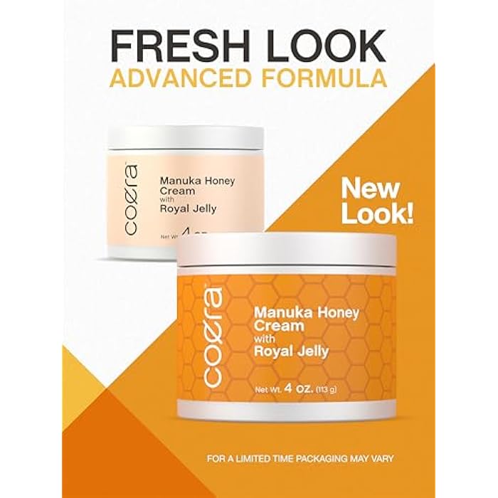 Coera Manuka Honey Cream | with Royal Jelly | 4oz | Hydrating Moisturizer for Face & Skin | Free of Parabens, SLS, & Fragrances | Packaging May Vary - Image 4