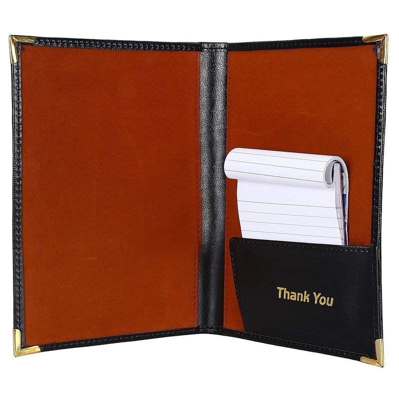 FUTURE X A5 Bill Folder for Restaurant and Hotel with Card and Receipt Holder, Business File Folder, Document Holder, Portfolio/Organizer/Planner (Black_Set of 1) - Image 5