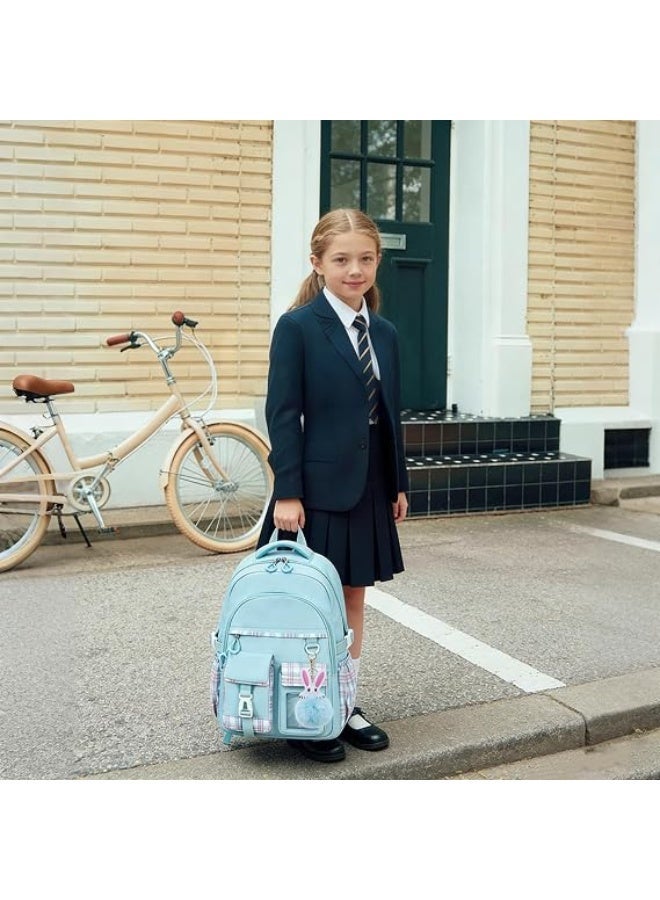 Girls' backpacks, book bag with cute pendant, school bag - Image 3