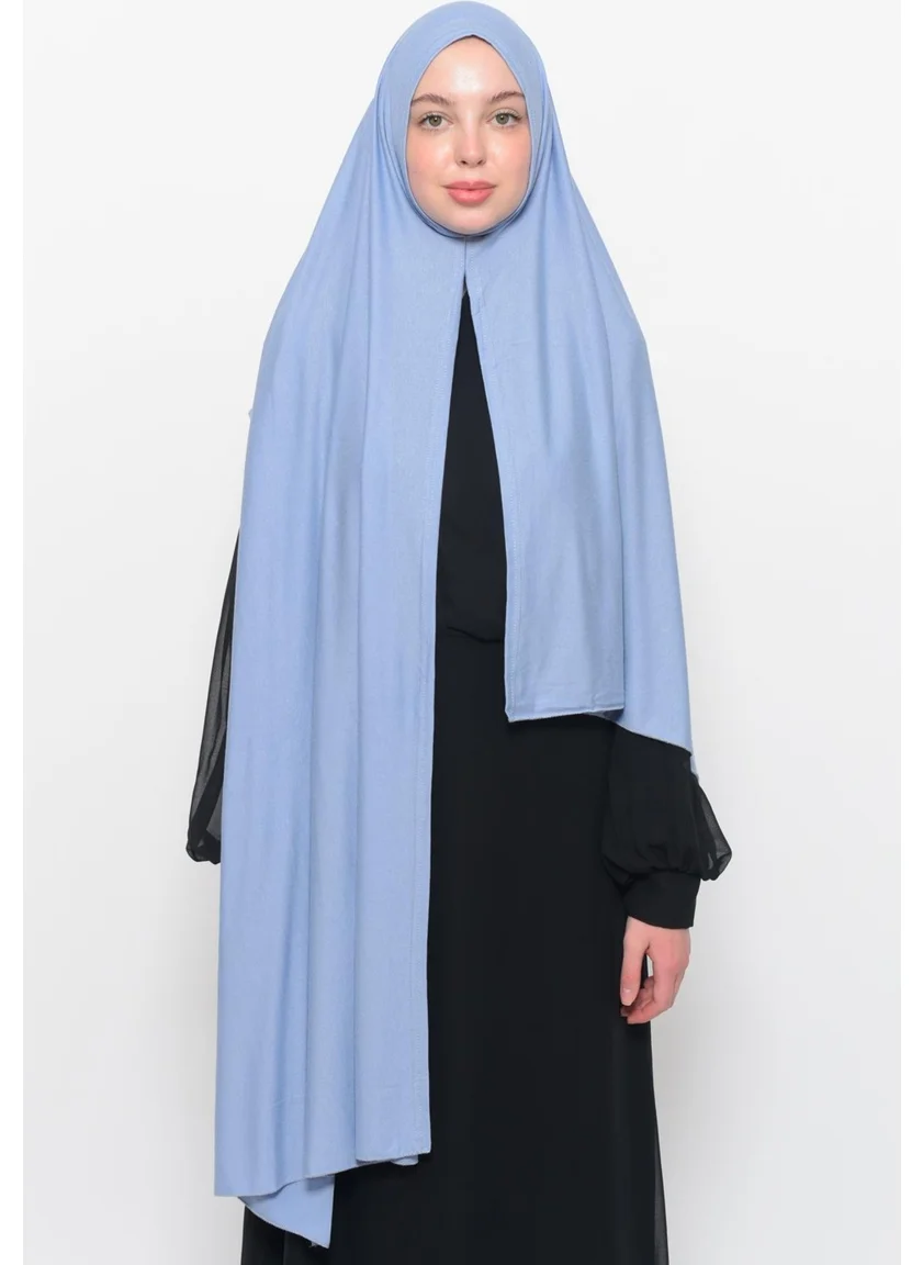 Altobeh Ready Practical Interlocking Luxury Organic Plain Combed Cotton Shawl Cross Aligned - Sky Blue