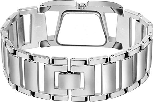 Acnos Stainless Steel Premium Dress Analogue Women Watch(Black Dial Silver Colored Strap)-F-Square Blk, Silver Band - Image 4