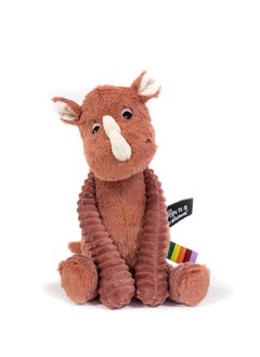 Les Deglingos Grosbisou the Rhinoceros Soft Toy - Soft Terracotta Red Plush with Kissing Cheeks, Eco-Friendly Cuddle Toy Safe from Birth  - Image 1