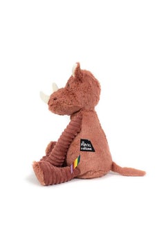 Les Deglingos Grosbisou the Rhinoceros Soft Toy - Soft Terracotta Red Plush with Kissing Cheeks, Eco-Friendly Cuddle Toy Safe from Birth  - Image 2