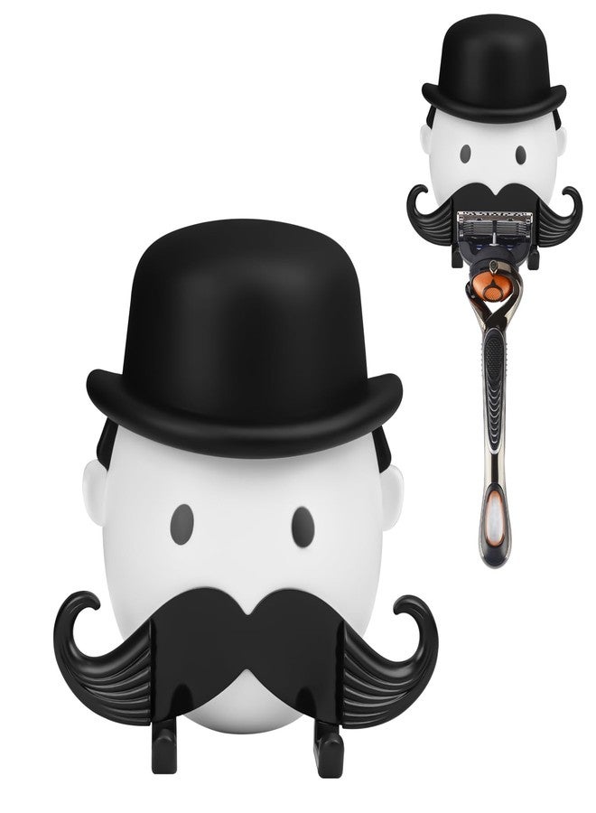 Linkidea Razor Holder Suction Cup, Creative Shower Razor Hooks Hanger for Bathroom, Compatible with Venus Platinum, Fusion 5 Proshield & Proglide, Labs with Exfoliating Bar (White) - Image 1