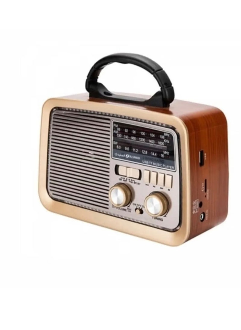 Denx Portable Radio With An Old Fashioned Style And Design In A Distinctive Wooden Color With Three Channels Fm Am And Sw And Also Supports Bluetooth And Usb  - Image 5