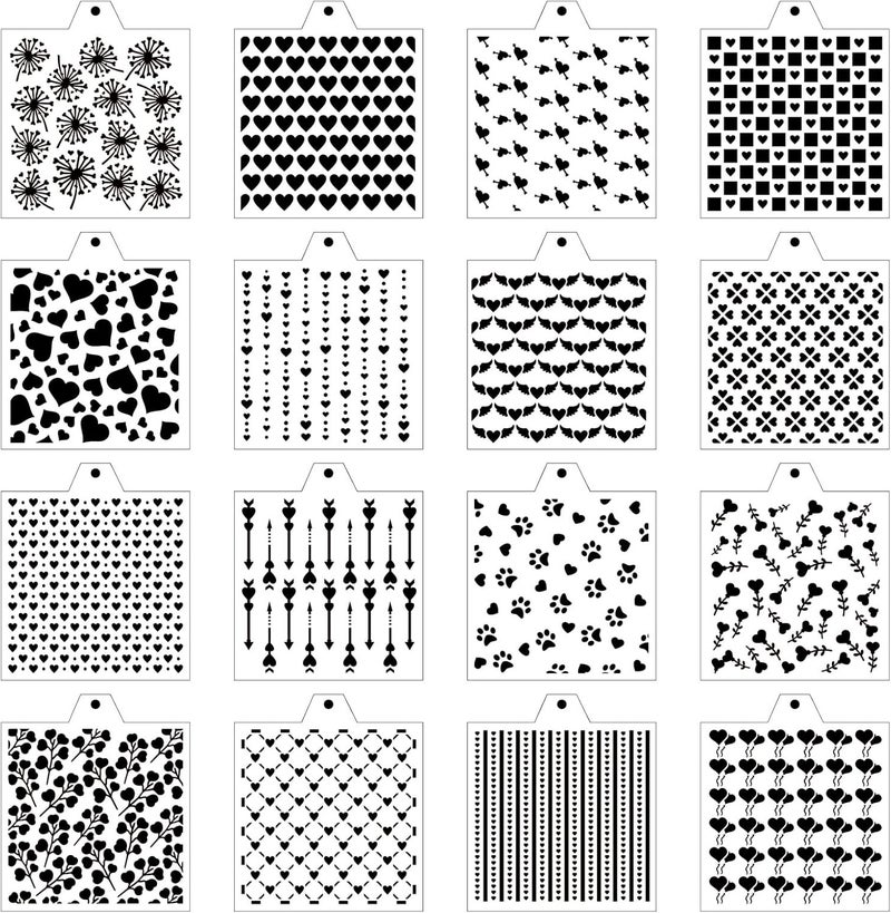 NEGEMEL Stencil Genie 16 Pcs 5.5x5.5in Cookie Stencils for Royal Icing, Airbrush & Sugar Cookies - Image 1