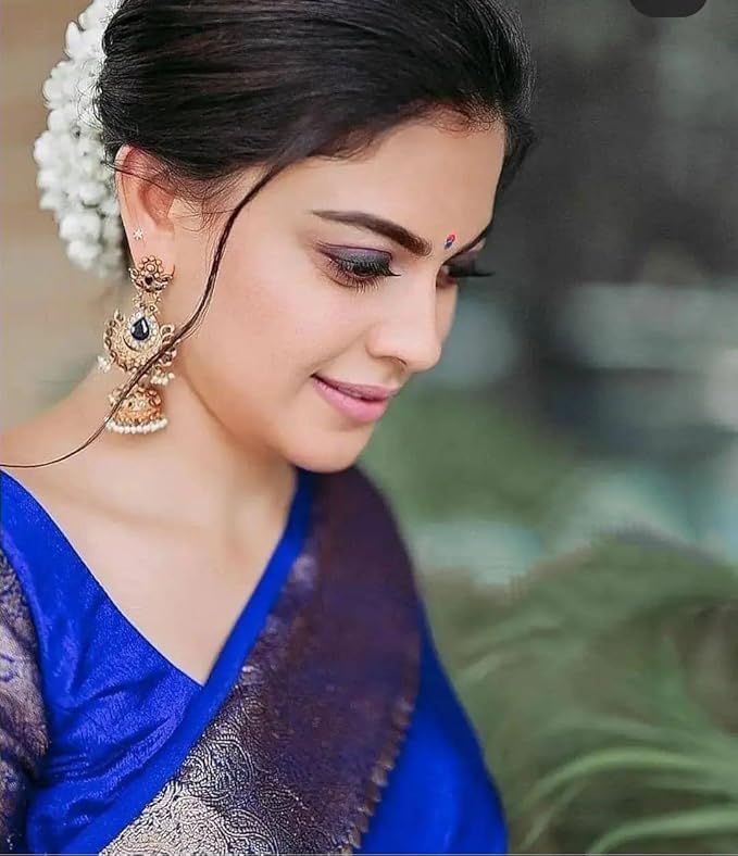 C J Enterprise Women's Pure Soft Kanjivaram Silk Saree for Wedding Kanchipuram Pattu Sarees Banarasi Cotton Latest Sari With Blouse Piece Design Wear ladies new sadi Party 2025 (Yatri-51) (Royal Blue) - Image 5