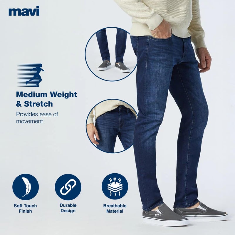 Mavi Jake Men's Regular Rise Slim Leg Jeans, Slim Fit Jeans for Men, Dark Tonal Nashville, Dark Blue Men's Jeans, 36 x 30 - Image 4