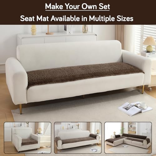 HOKIPO Poly Velvet Thick Sofa Cover Mats for L Shape and 1/2/3 Seater Sofa. Make Your Own Sofa Cover Set, Mat Length 60(D) X 220(L) Cm, Cedar Brown (In-762-Cbr) - Image 4
