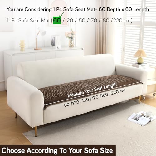 HOKIPO Poly Velvet Thick Sofa Cover Mats for L Shape and 1/2/3 Seater Sofa. Make Your Own Sofa Cover Set, Mat Length 60(D) X 220(L) Cm, Cedar Brown (In-762-Cbr) - Image 5