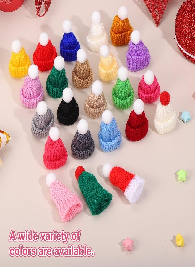 PATIKIL Mini Christmas Knit Hats, 24Pcs Miniature Doll Hat DIY Craft Knitting Decoration for DIY Hair Accessories Art Crafts Festival Tree Ornaments, Sky Blue - Image 5