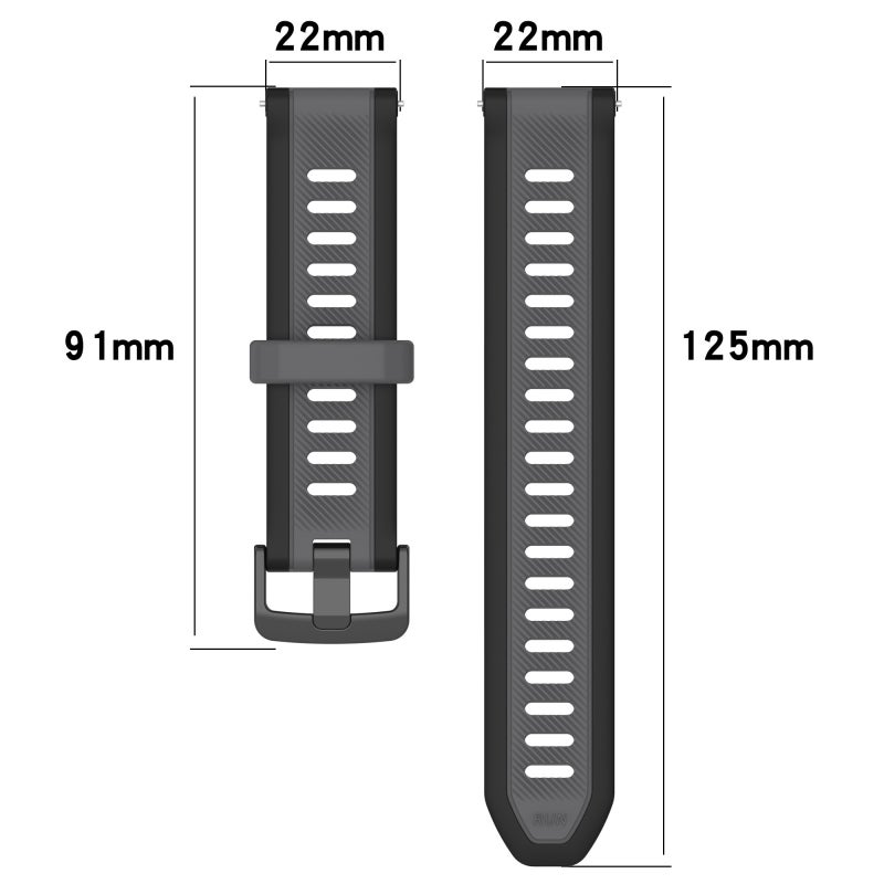 For Xiaomi Watch S1 Active 22Mm Two Color Textured Silicone Watch Band(Midnight Blue+Black) - Image 5