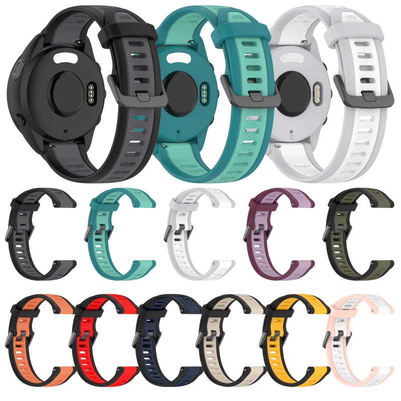 For Xiaomi Watch S1 Active 22Mm Two Color Textured Silicone Watch Band(Midnight Blue+Black) - Image 4