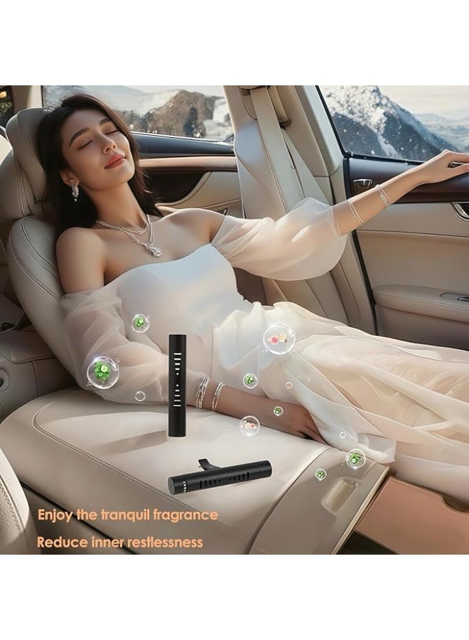 موزع عطور للسيارة مع 5 أعواد إعادة تعبئة عديمة الرائحة، موزع عطور بالزيوت العطرية مناسب للسيارة والحمام والمكتب وغرفة تغيير الملابس وغرف النوم، هدية عيد ميلاد (أسود) - Image 3