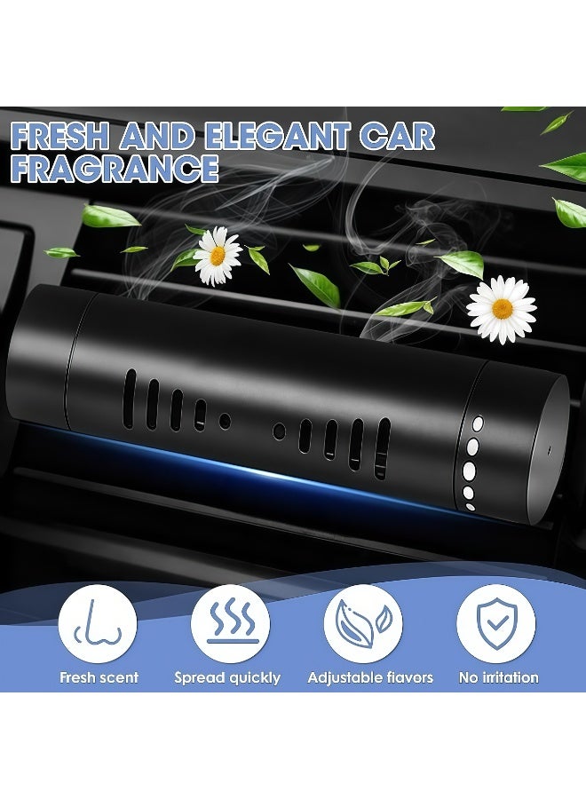 موزع عطور للسيارة مع 5 أعواد إعادة تعبئة عديمة الرائحة، موزع عطور بالزيوت العطرية مناسب للسيارة والحمام والمكتب وغرفة تغيير الملابس وغرف النوم، هدية عيد ميلاد (أسود) - Image 5