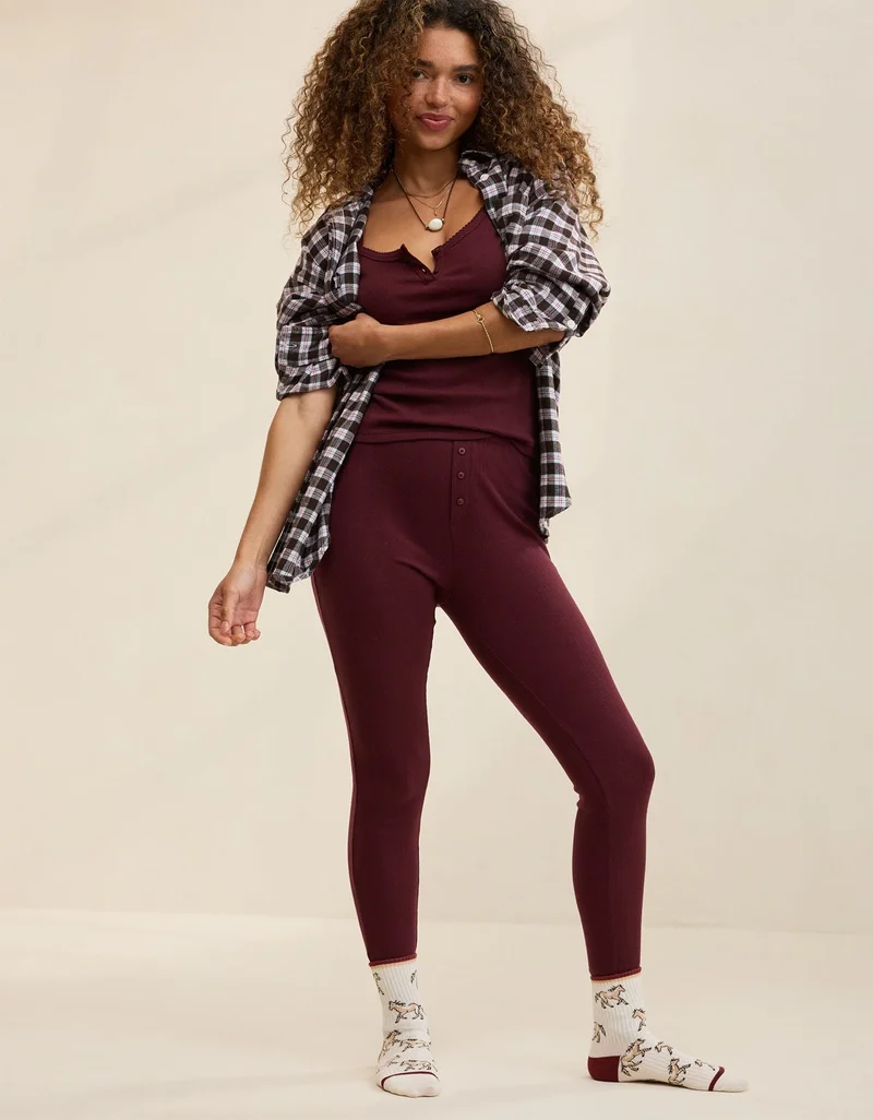 Aerie  OVERSLEPT by Aerie Pointelle Legging for Women | Best Price UAE