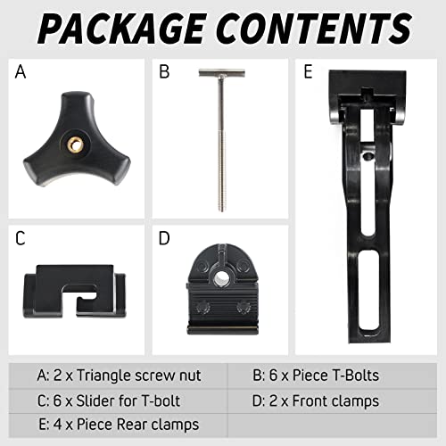 Donpida Tonneau Cover Clamp Rigid Tri-fold Four-fold Carriage Cover Fasteners for Pickup Truck Bed Cover T-Bolts Front Clamps Rear Clamps Accessories Replacement Tonneau Cover Parts Universal - Image 4