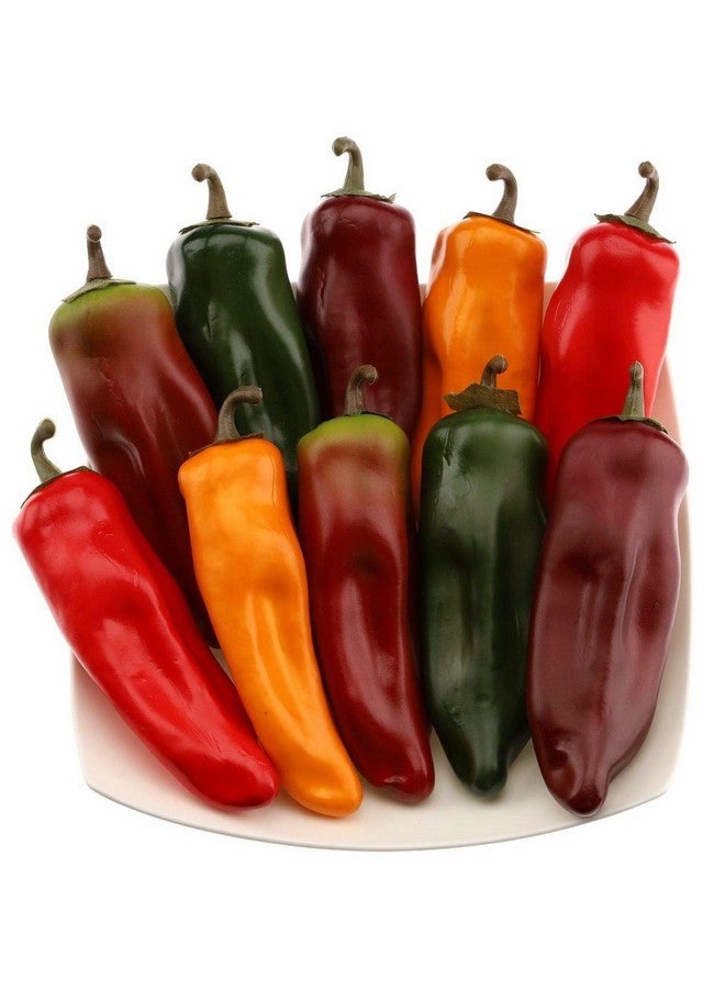 Gresorth 10pcs Artificial Lifelike Chili Fake Pepper Vegetable Decoration Home Kitchen Food Toy Photography Props - Image 2