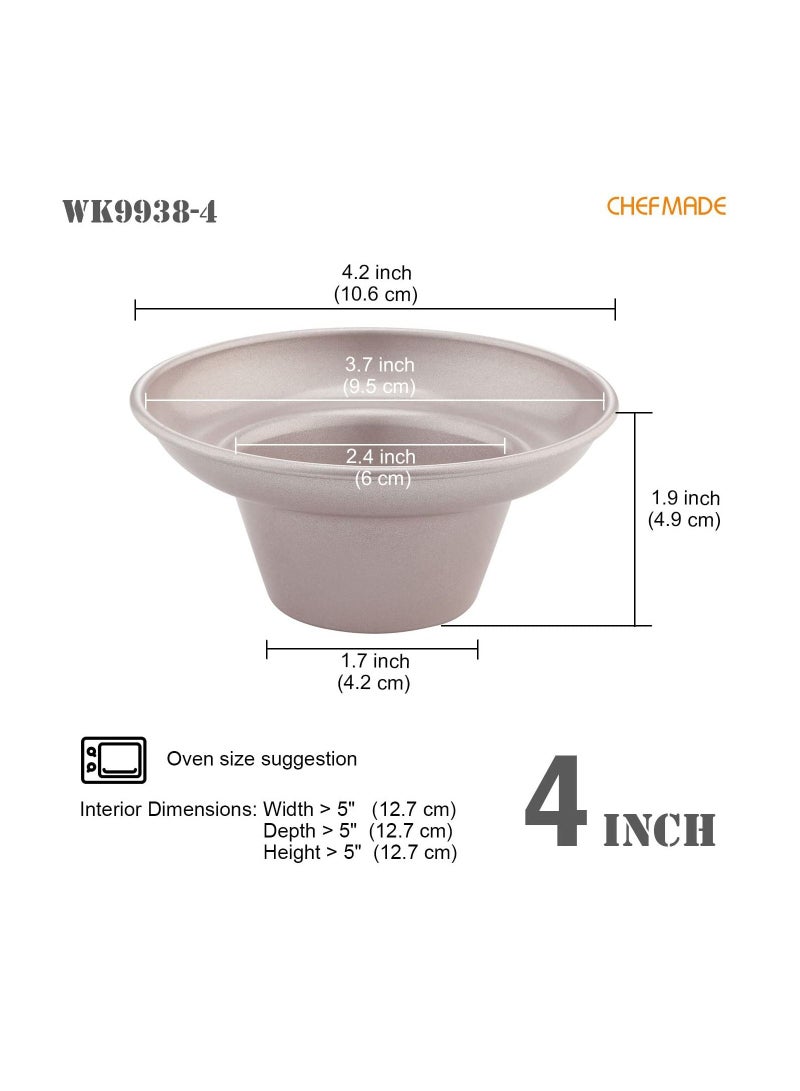 شيف ميد مافن قالب كيك نونستيك 4 بوصة طقم صواني كب كيك 4 قطع - Image 2