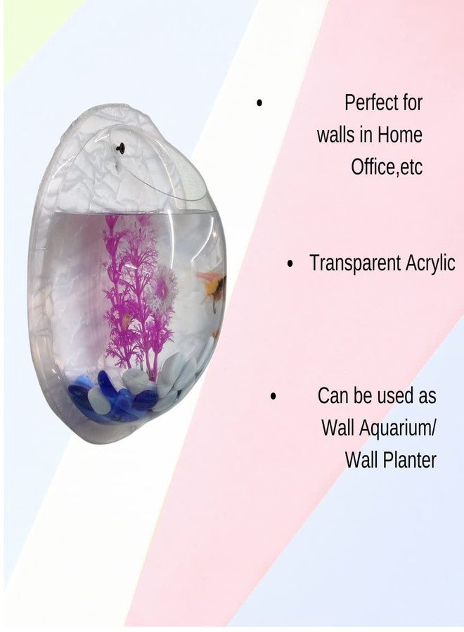 PetCrux Premium Acrylic Wall Mounted Aquarium Fish Bowl/Wall Planter for Home Decor (9 Inches, Snow White, Rust Resistant) - Image 5