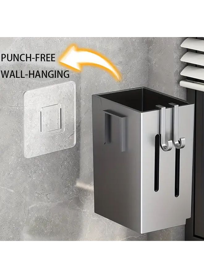 Milky White Kitchen Chopstick Holder Set Wall Mounted No Drill Drainage - Image 2