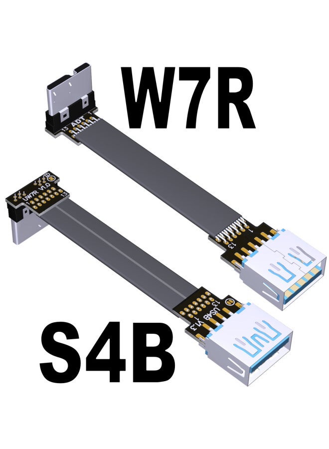 كابل بيانات اتصال Usb3.0 ذكر إلى أنثى مسطح ورقيق من النوع A محول Micro-B Adt-Color: S4b-w7r 13p Welding Id-20cm  - Image 1