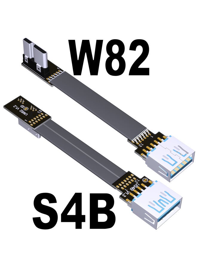كابل بيانات اتصال Usb3.0 ذكر إلى أنثى مسطح ورقيق من النوع A محول Micro-B Adt-Color: S4b-w7r 13p Welding Id-20cm  - Image 4