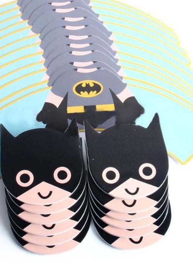 NIBEMINENT 24-Piece Batman Theme Cupcake Toppers And Wrappers Set - Image 2