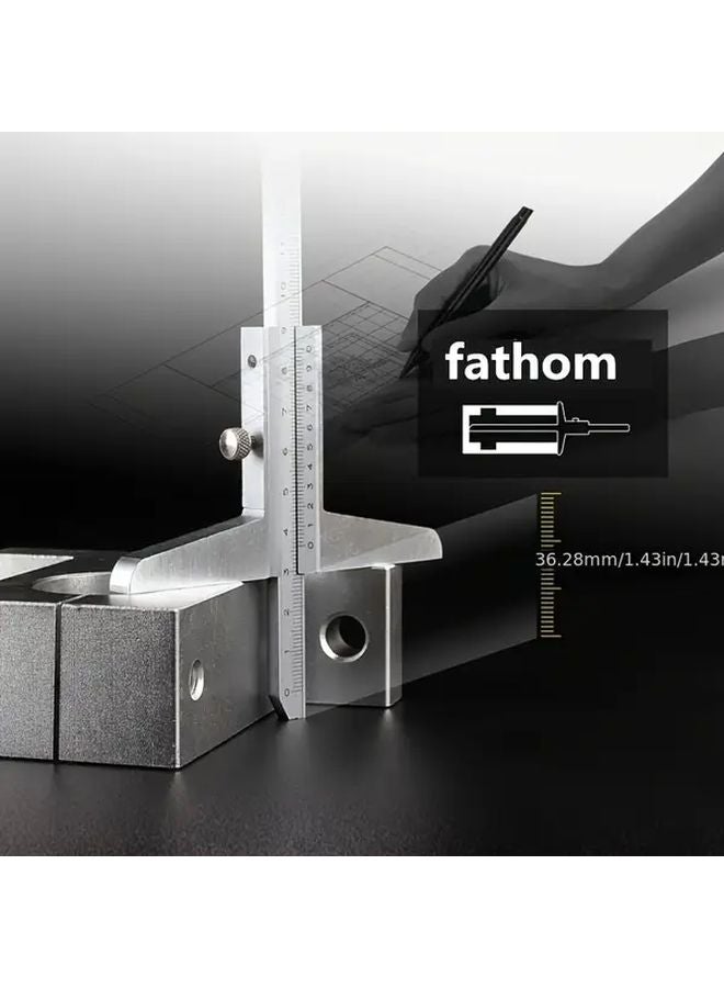 مقياس عمق صناعي دقيق 0-150 مم بدقة 0.01 مم، أداة متينة من سبيكة الألومنيوم - Image 3