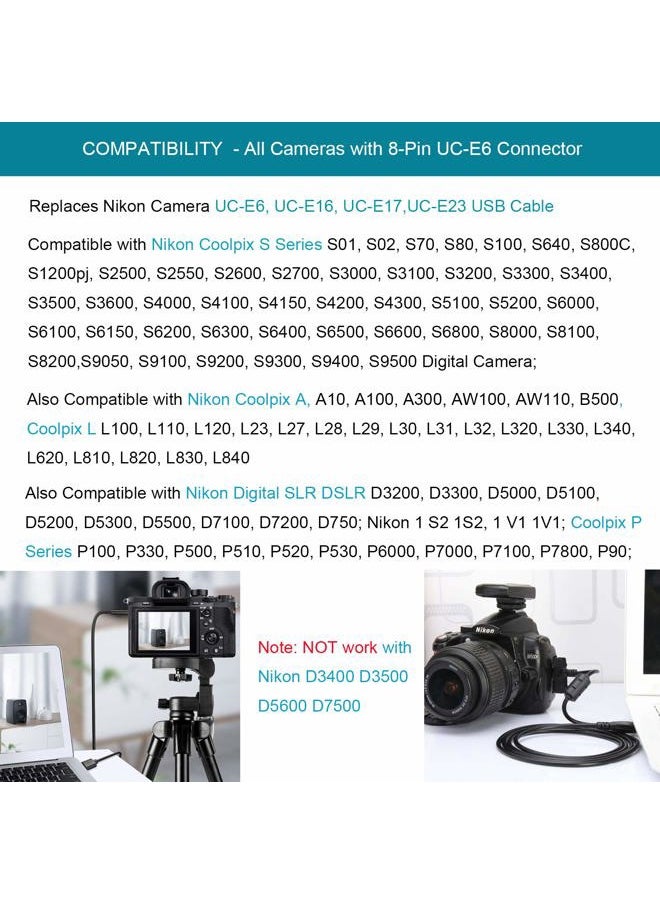 MaxLLTo ™ USB PC Camera Data Transfer Cable Lead for Nikon Coolpix L310 L330 L29 Camera  - Image 2