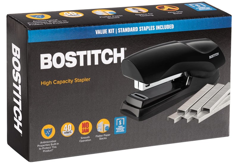 Bostitch Office Stapler Heavy Duty - 40 Sheet Stapler for Desk -Full-Strip - Includes 1260 Staples - Black - Image 2
