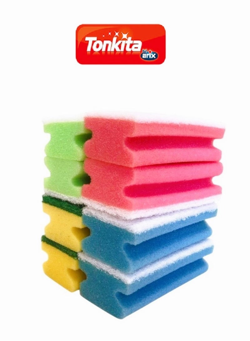 باقة إسفنجات أريكس تونكيتا المحترفة 8 قطع XXL - تنظيف غير خشن للأسطح الحساسة