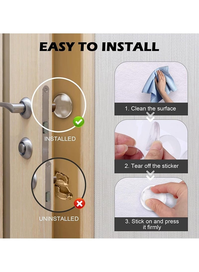 Forest Home 12 Pack Door Handle Wall Protector, Clear Wall Bumper Protector Reusable, Self Adhesive Door Knob Wall Shield to Prevent Noise and Wall Damage (Clear) - Image 2