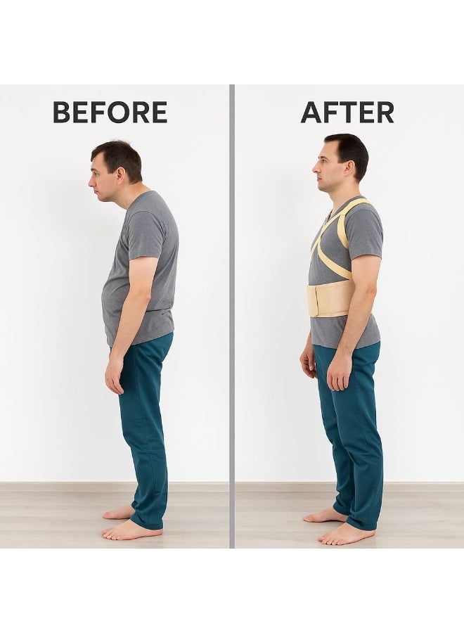 Fstyle Medical Back and Shoulder Correction Belt Spine Support Corset Lightweight and Comfortable with Adjustable Straps Suitable for Men and Women - Image 4