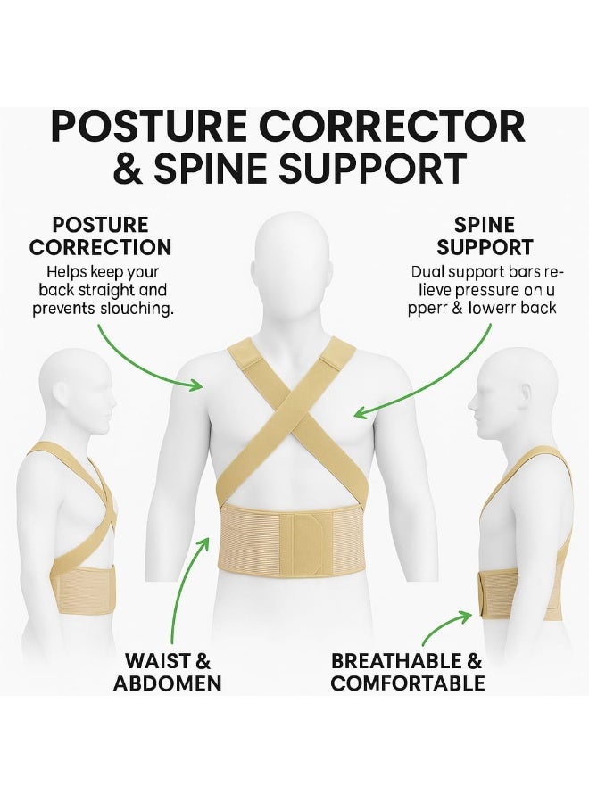 Fstyle Medical Back and Shoulder Correction Belt Spine Support Corset Lightweight and Comfortable with Adjustable Straps Suitable for Men and Women - Image 2