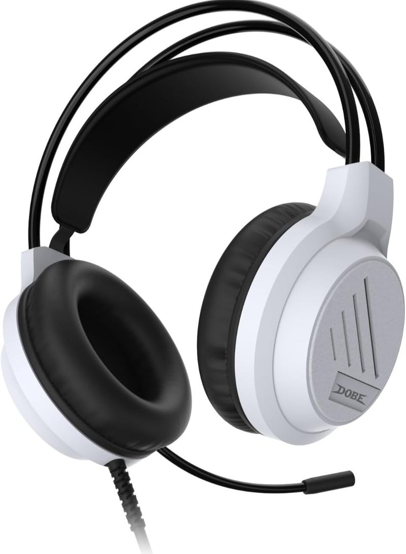 Dobe TP5-3592 Black&White 3.5MM Headphones - Compatible with P5/P4/PC/XBOX Series Controller/Switch Console (Black and White) - Image 1