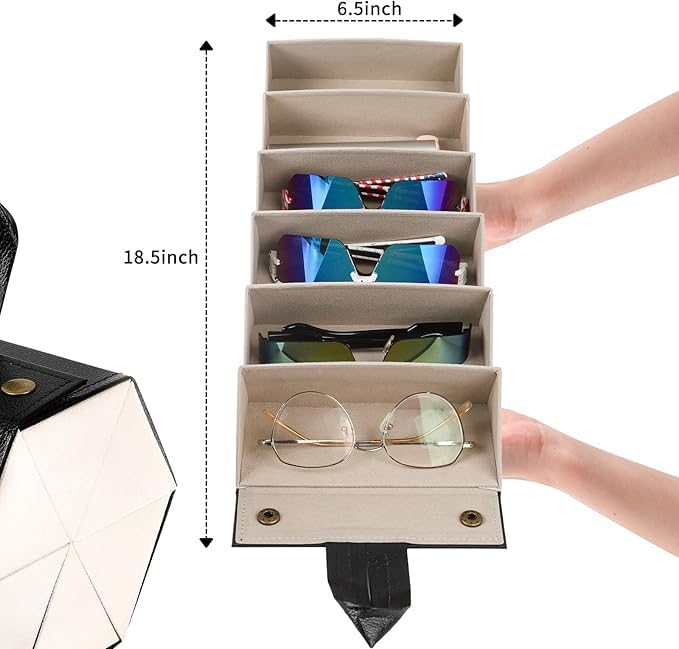BOLDSTUFF Premium Sunglass Organizer - Travel Case for Multiple Pairs, Portable Sunglasses Case with Slots - Image 5