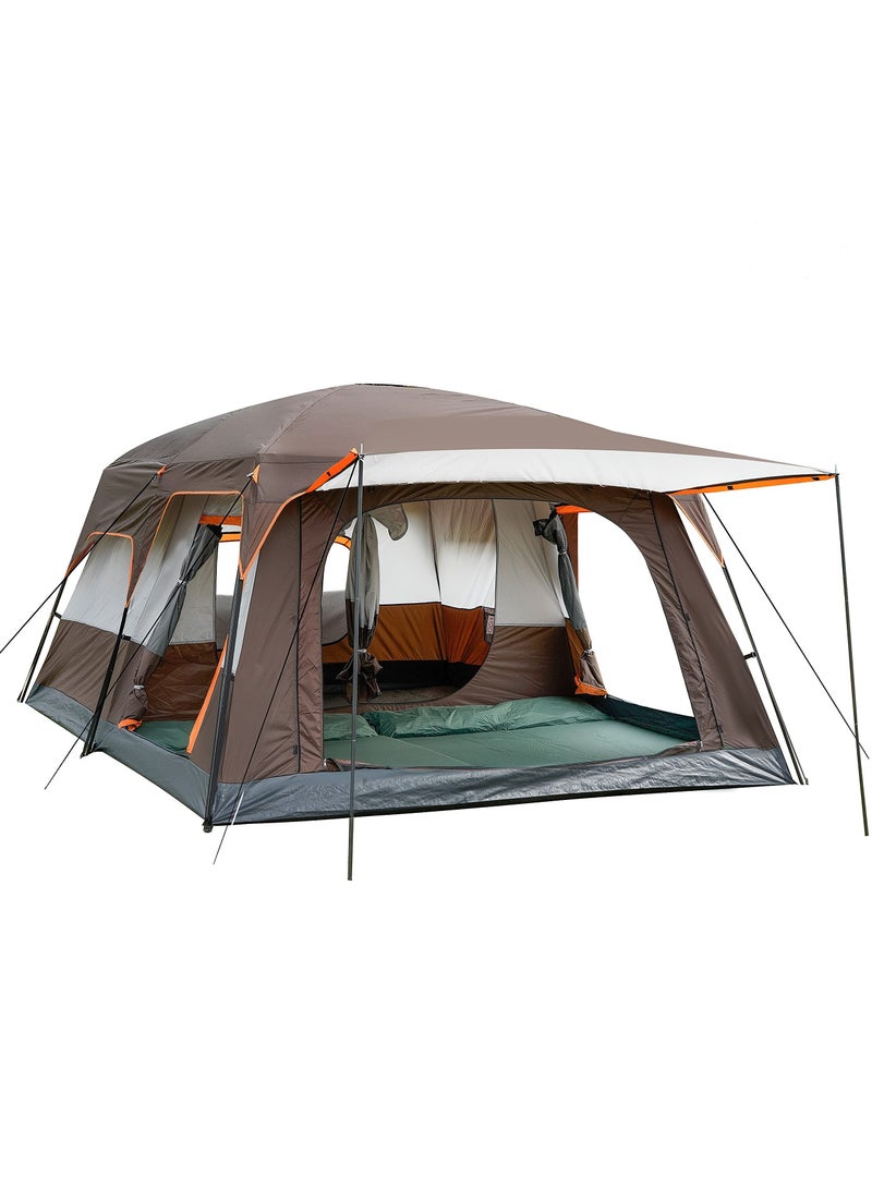 73Hours Camping Tent, Extra Large Tent 8-12 Person Family Cabin Tent, Double Layer Waterproof, 3 Doors and 3 Windows with Mesh, Big Tent for Camping, Outdoor, Picnic, Family, Friends Gathering - Image 1