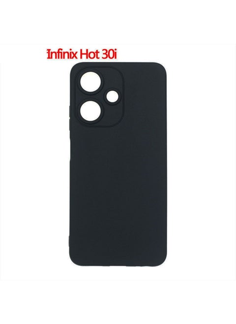 Infinix Hot 30i/X669 Case Cover with Anti Fingerprint and Scratch Prevention Shockproof Silicon TPU Back Cover with Lens Camera Body Protection Black