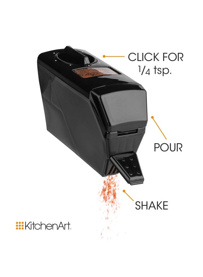 KitchenArt Kitchen Art Spice Rack SelectASpice AutoMeasure Carousel 12 Compartments Black 875 x 875 x 6 inches - Image 5