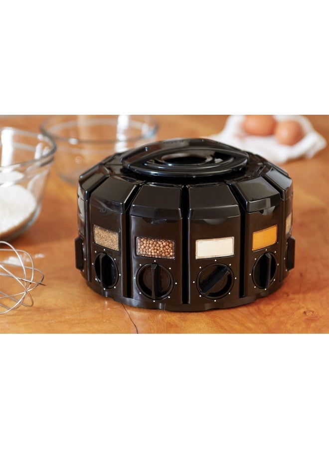 KitchenArt Kitchen Art Spice Rack SelectASpice AutoMeasure Carousel 12 Compartments Black 875 x 875 x 6 inches - Image 2