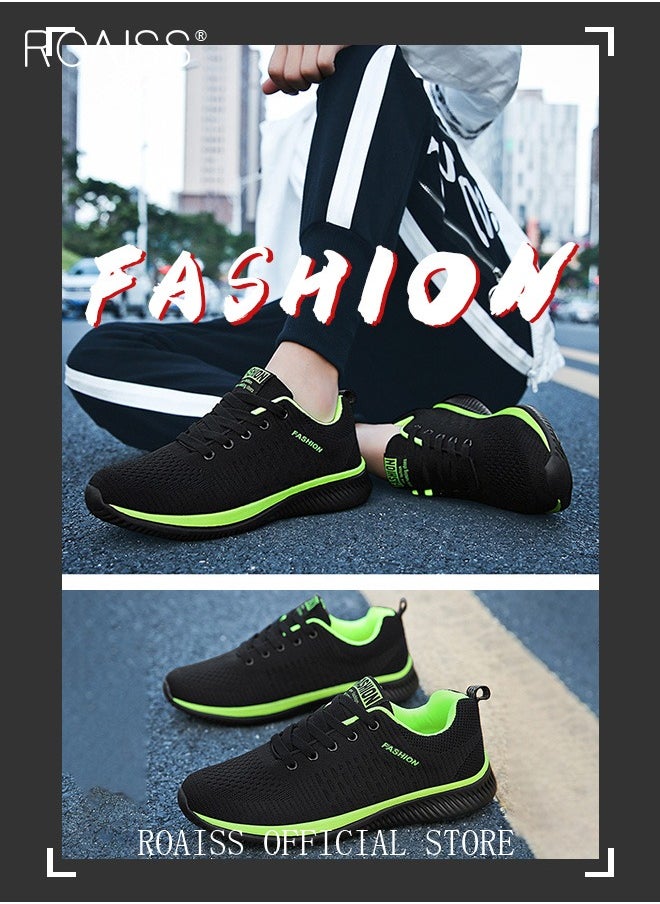 roaiss - Men Running Shoes Mesh Outdoor Lace-Up Men Sneaker Walking Shoes Ultra Lightweight Breathable Anti-Slip Casual Shoes Men Athletic Running Shoes Colorblock Sneakers - Image 1